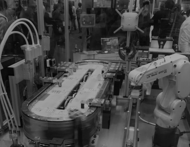 fanuc at tradeshow - b&w